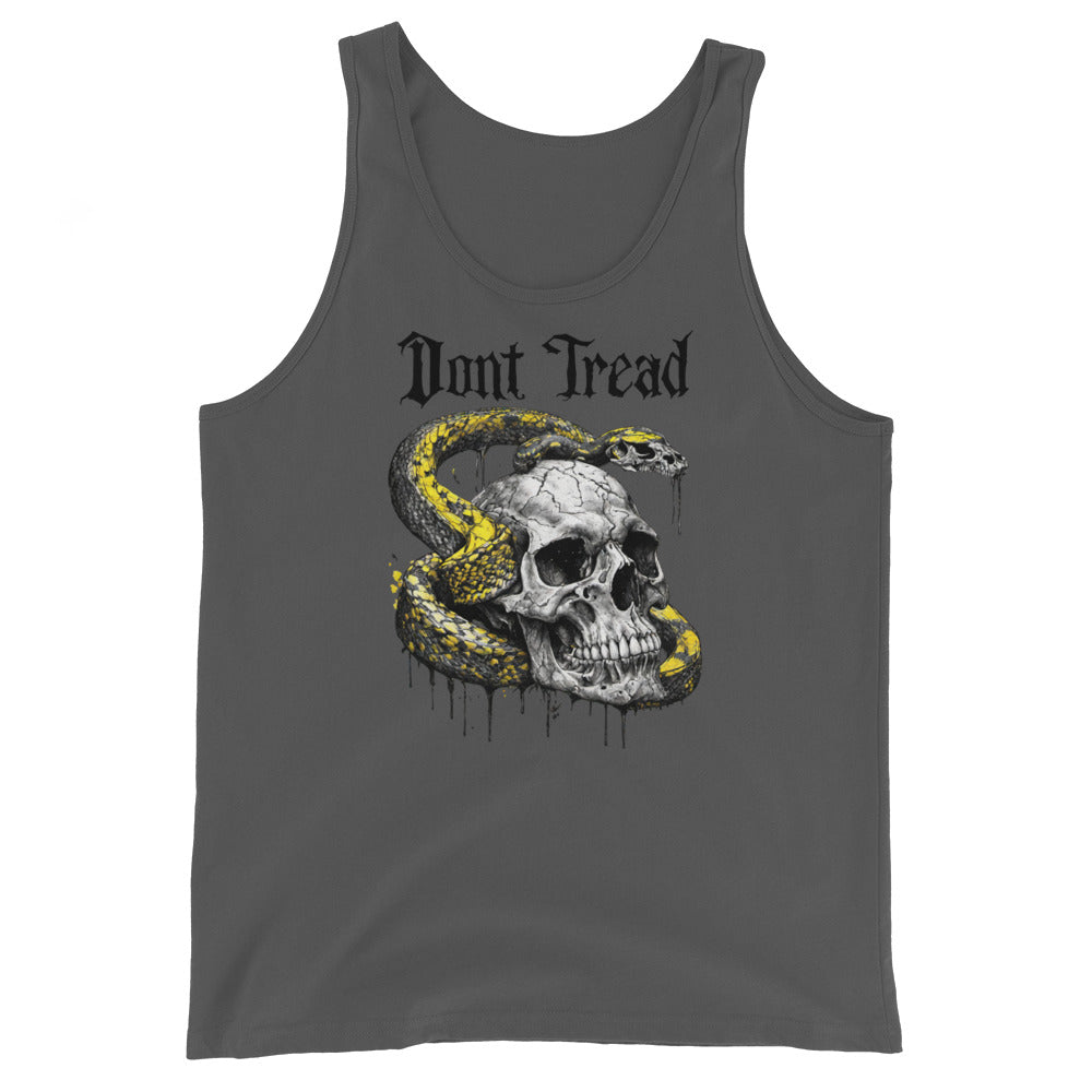 Don't Tread Snake & Skull 2nd Amendment Men's Tank Top Asphalt