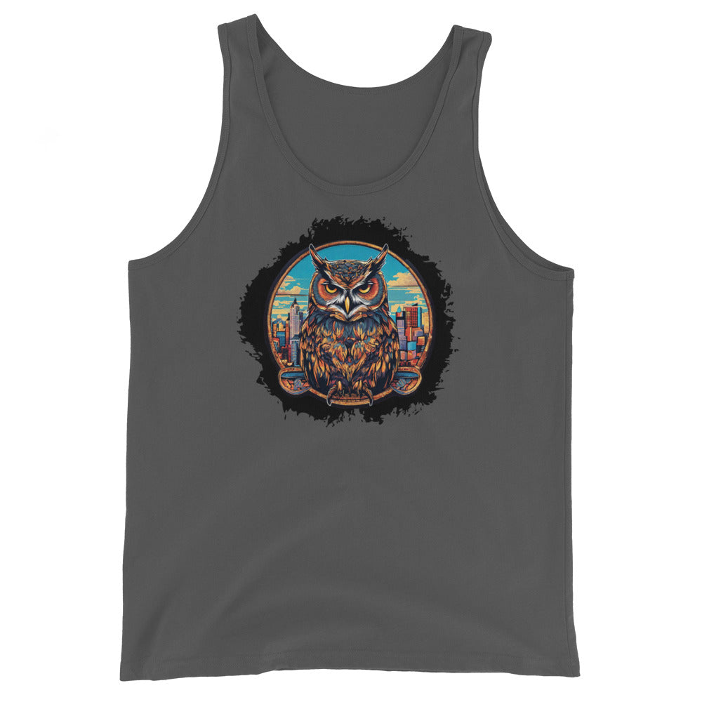Owl in the City Emblem Men's Tank Top Asphalt