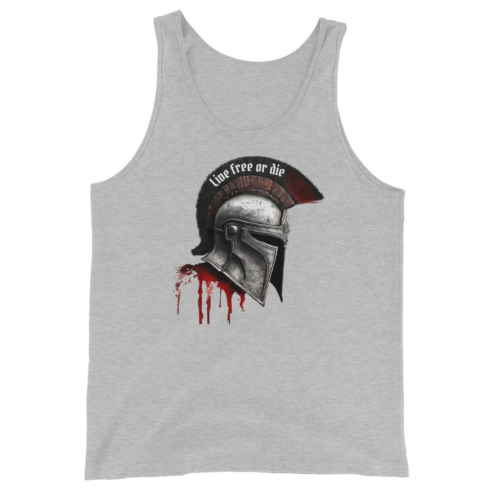 Live Free Spartan Men's Graphic Tank Top Athletic Heather