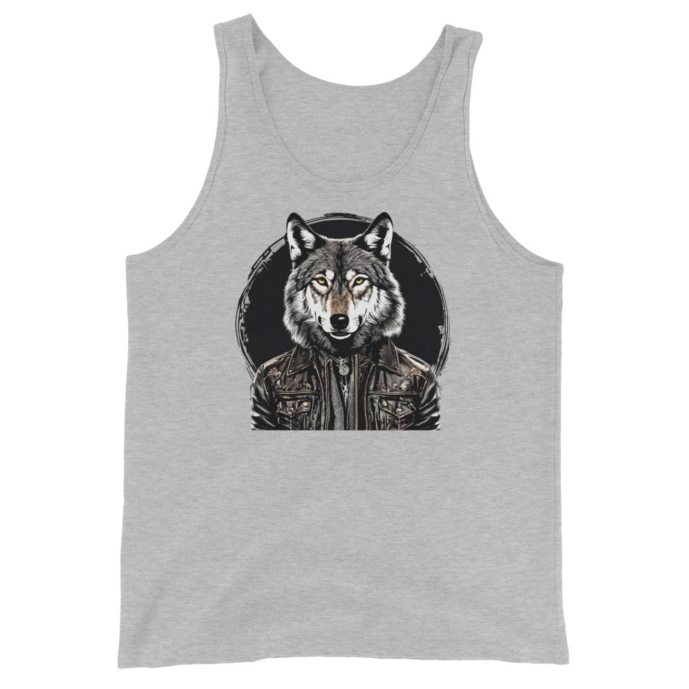 Golden-Eyed Lone Wolf Men's Tank Top Athletic Heather