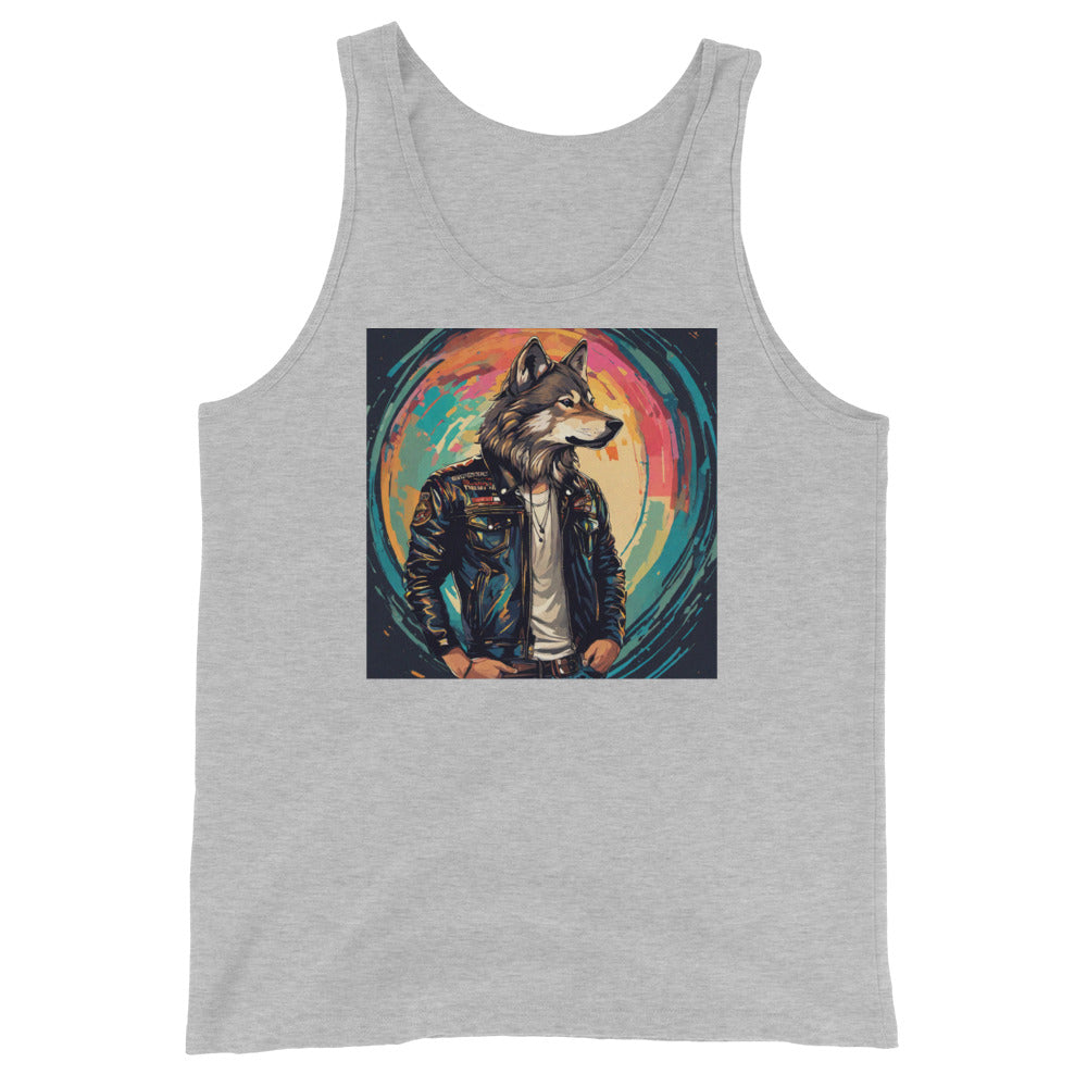 Colorful Urban Wolf Men's Tank Top Athletic Heather