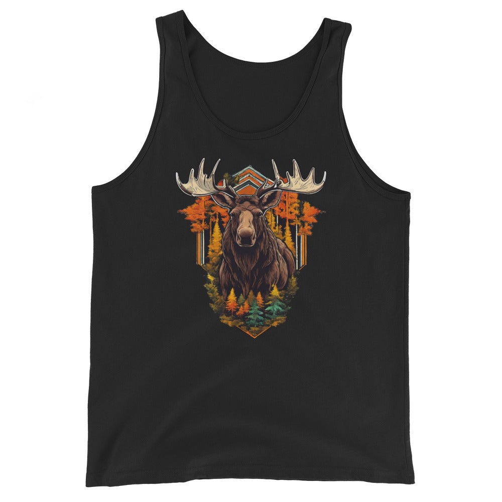 Moose & Forest Emblem Men's Tank Top Black