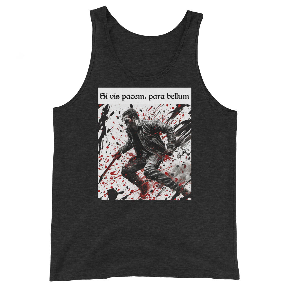 If You Want Peace, Prepare for War Men's Tank Top Charcoal-Black Triblend
