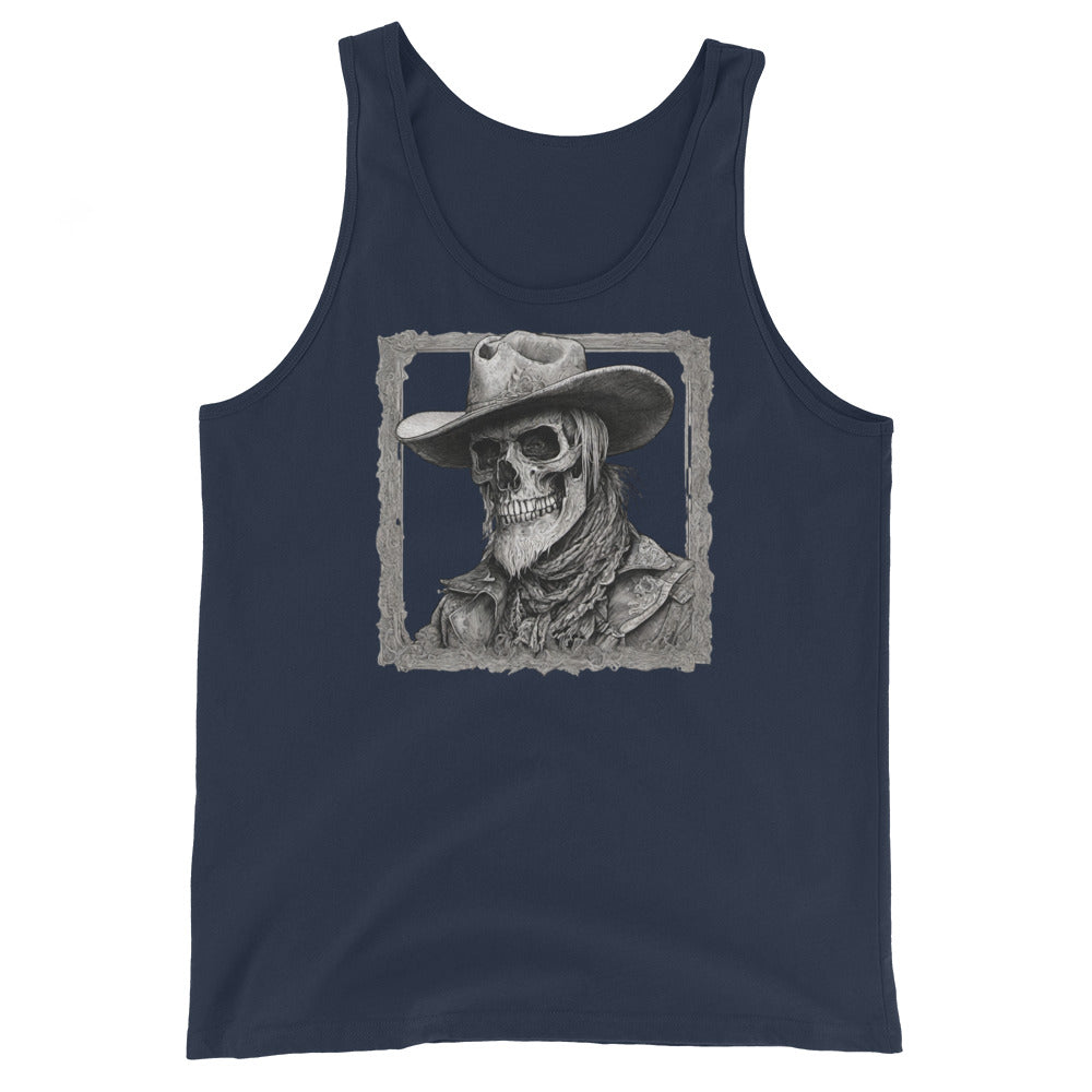 Cowboy Reaper Graphic Men's Tank Top Navy
