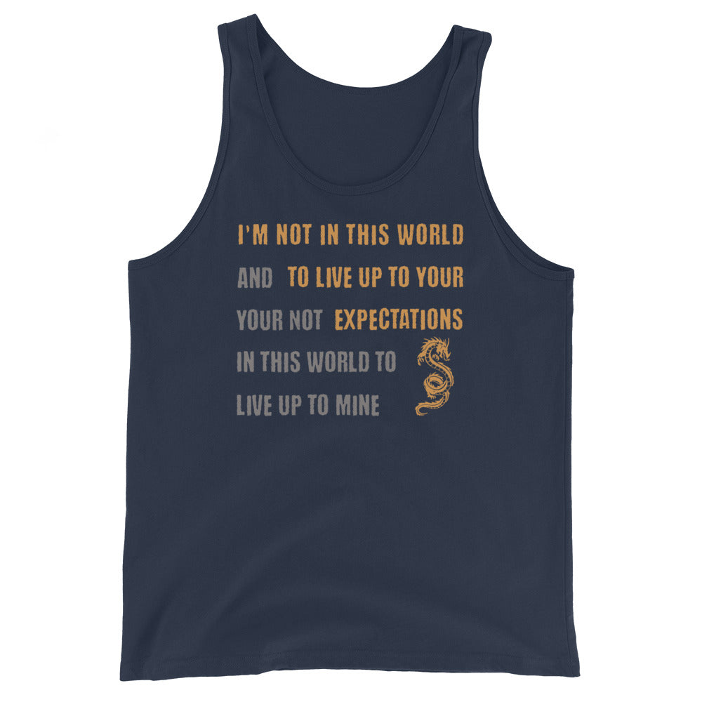 I'm Not Here To Live Up To Your Expectations Men's Tank Top Navy