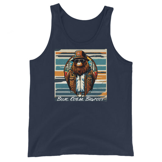 Blue-Collar Bigfoot Men's Tank Top Navy