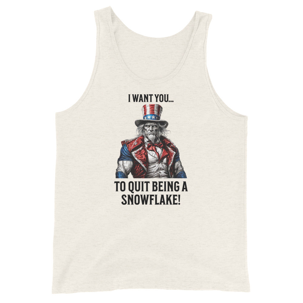 Quit Being a Snowflake Men's Tank Top Oatmeal Triblend