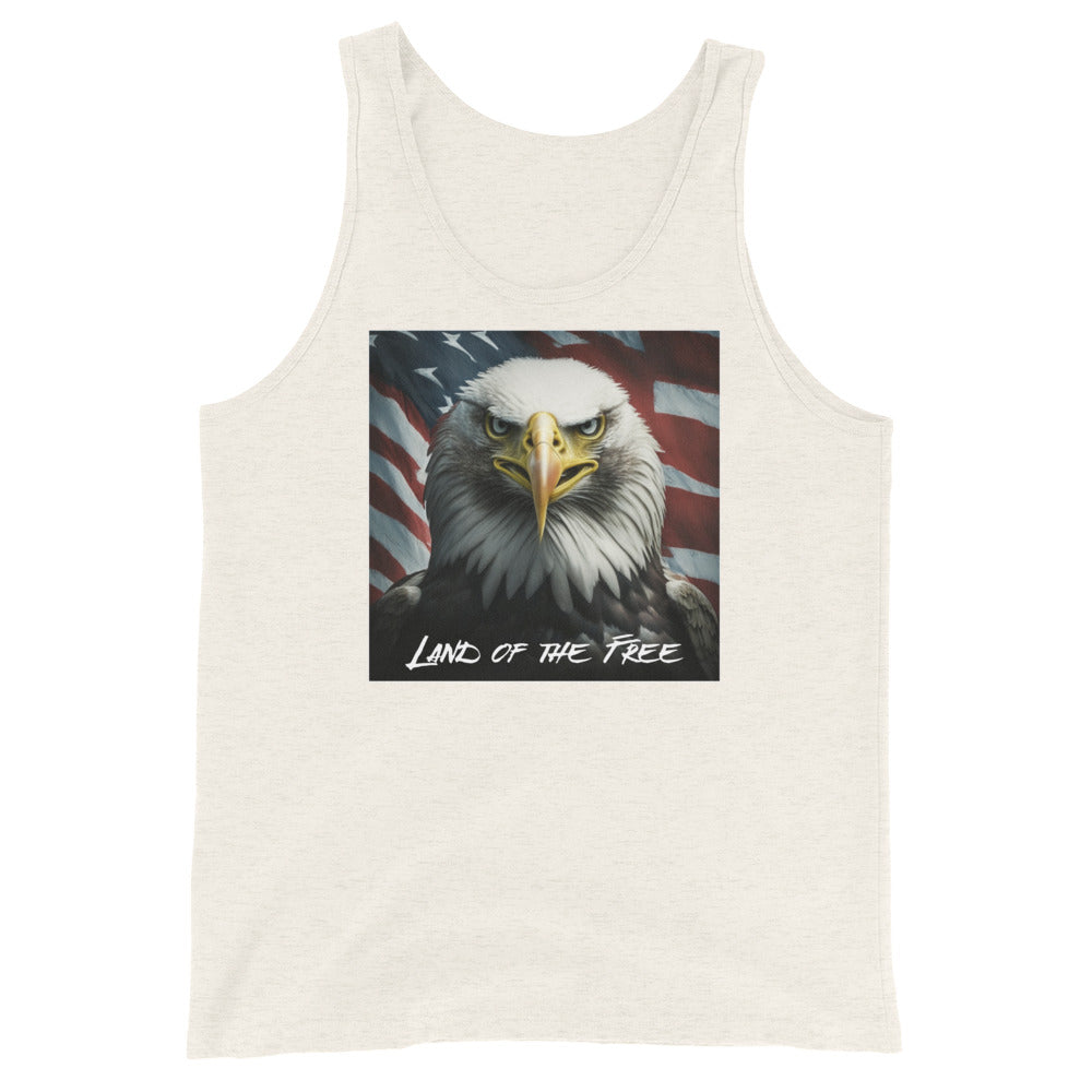 Land of The Free Men's Tank Top Oatmeal Triblend