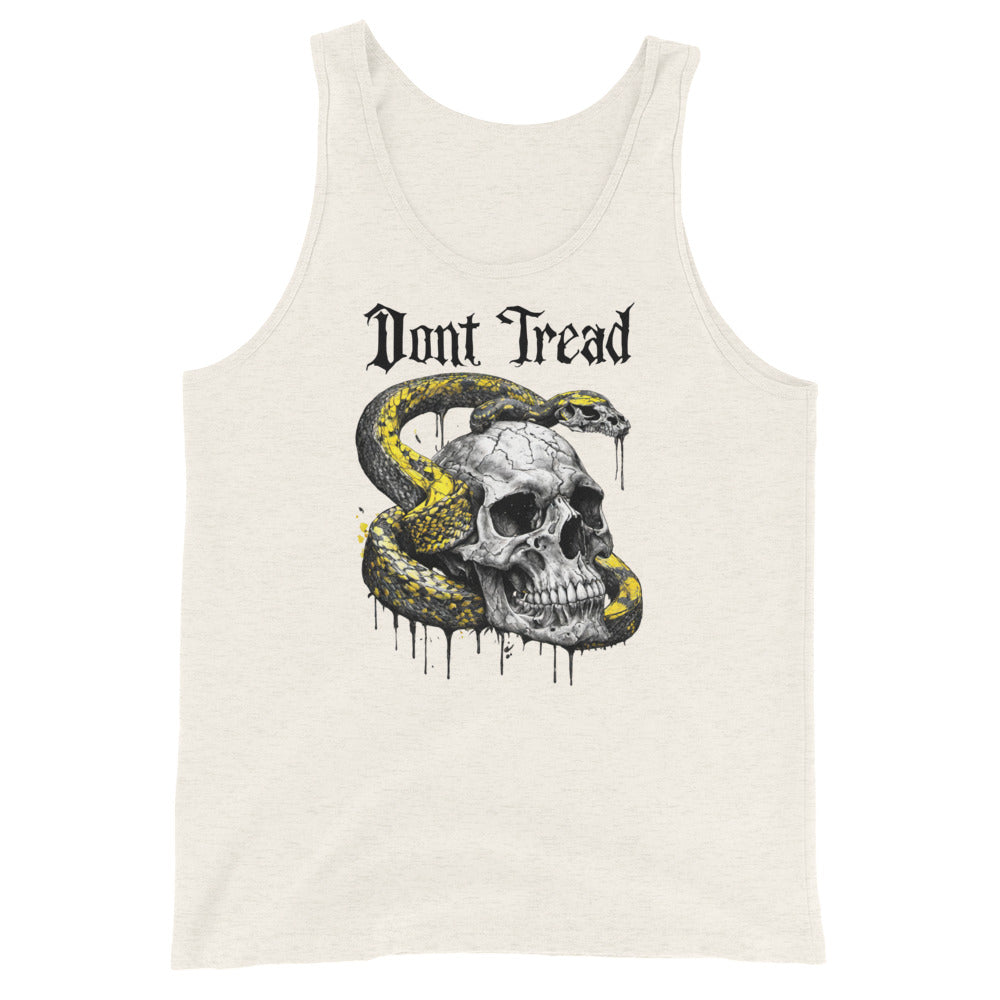 Don't Tread Snake & Skull 2nd Amendment Men's Tank Top Oatmeal Triblend