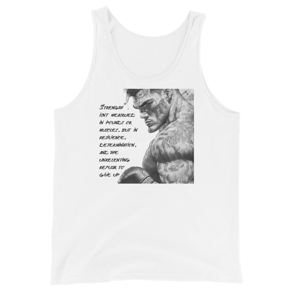 Strength and Determination Men's Tank Top White
