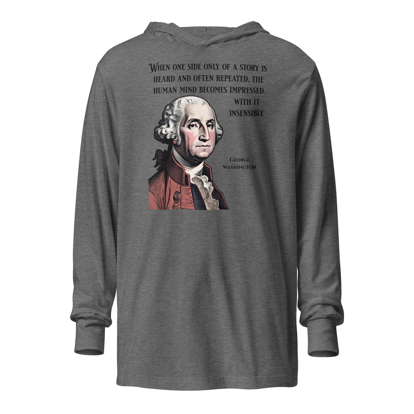 Washington's Wisdom Hooded Long-sleeve Tee Grey Triblend