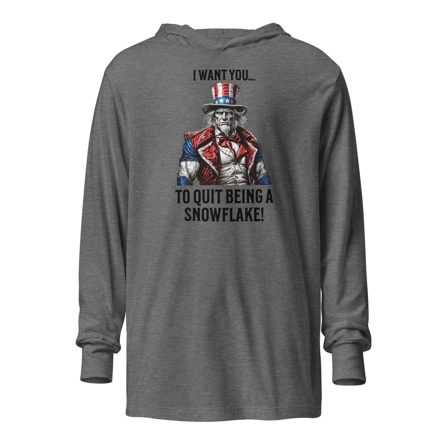 Quit Being a Snowflake Hooded Long-sleeve Tee Grey Triblend