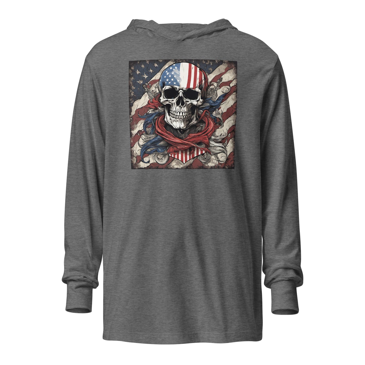 Red, White, & Blue Swashbuckler Hooded Long-sleeve Tee Grey Triblend