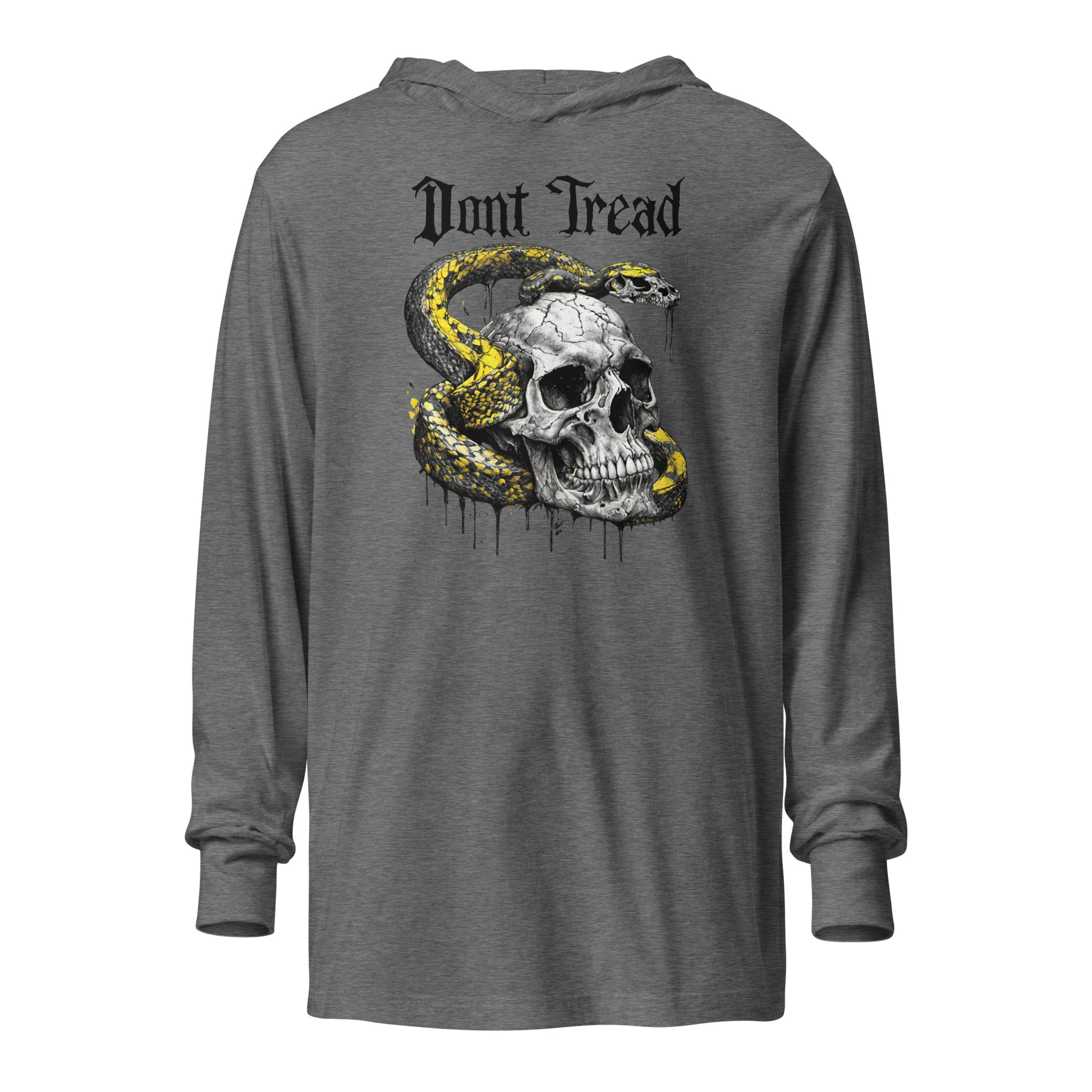 Don't Tread Snake & Skull 2nd Amendment Hooded Long-Sleeve Tee Grey Triblend