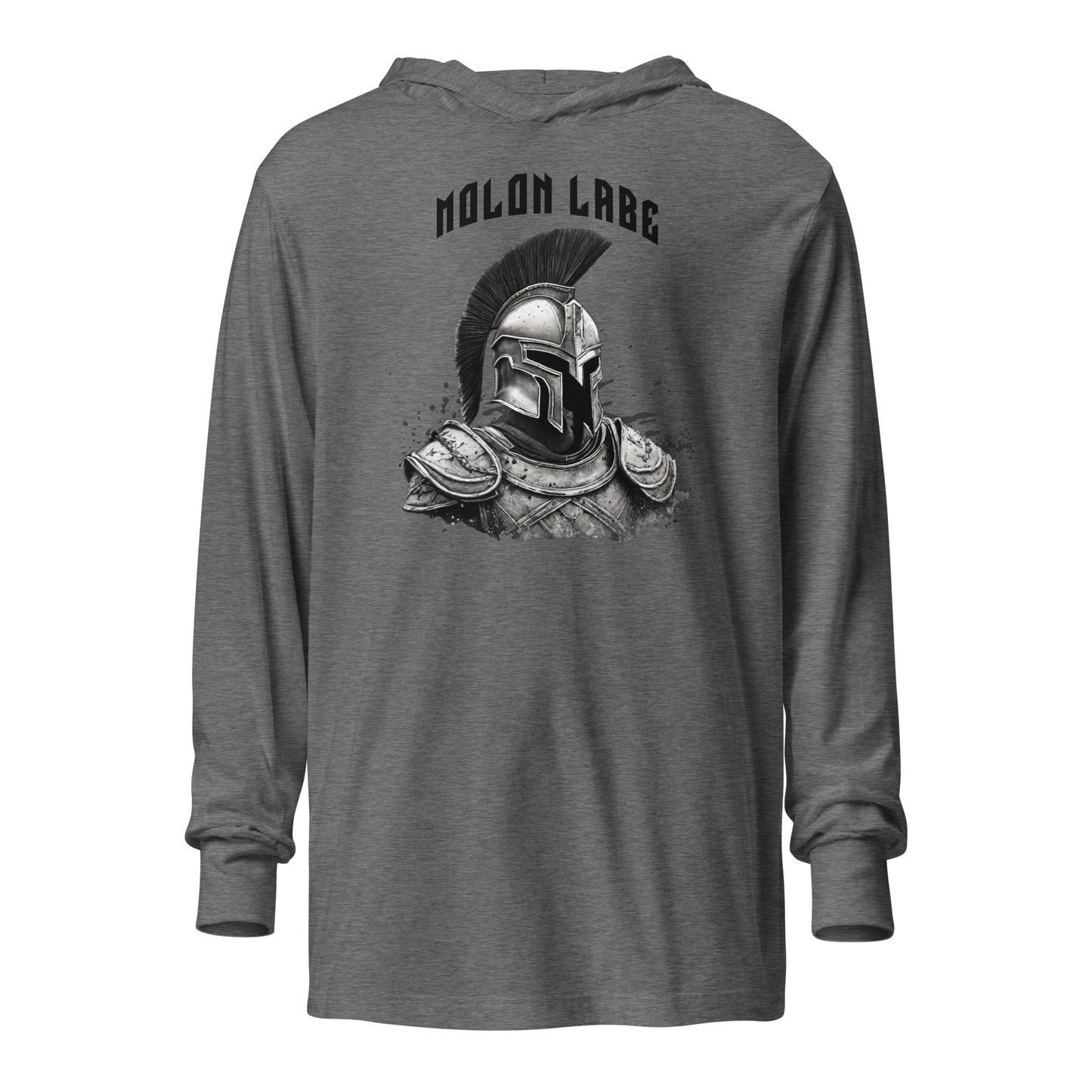 Molon Labe Spartan Graphic Hooded Long-Sleeve Tee Grey Triblend