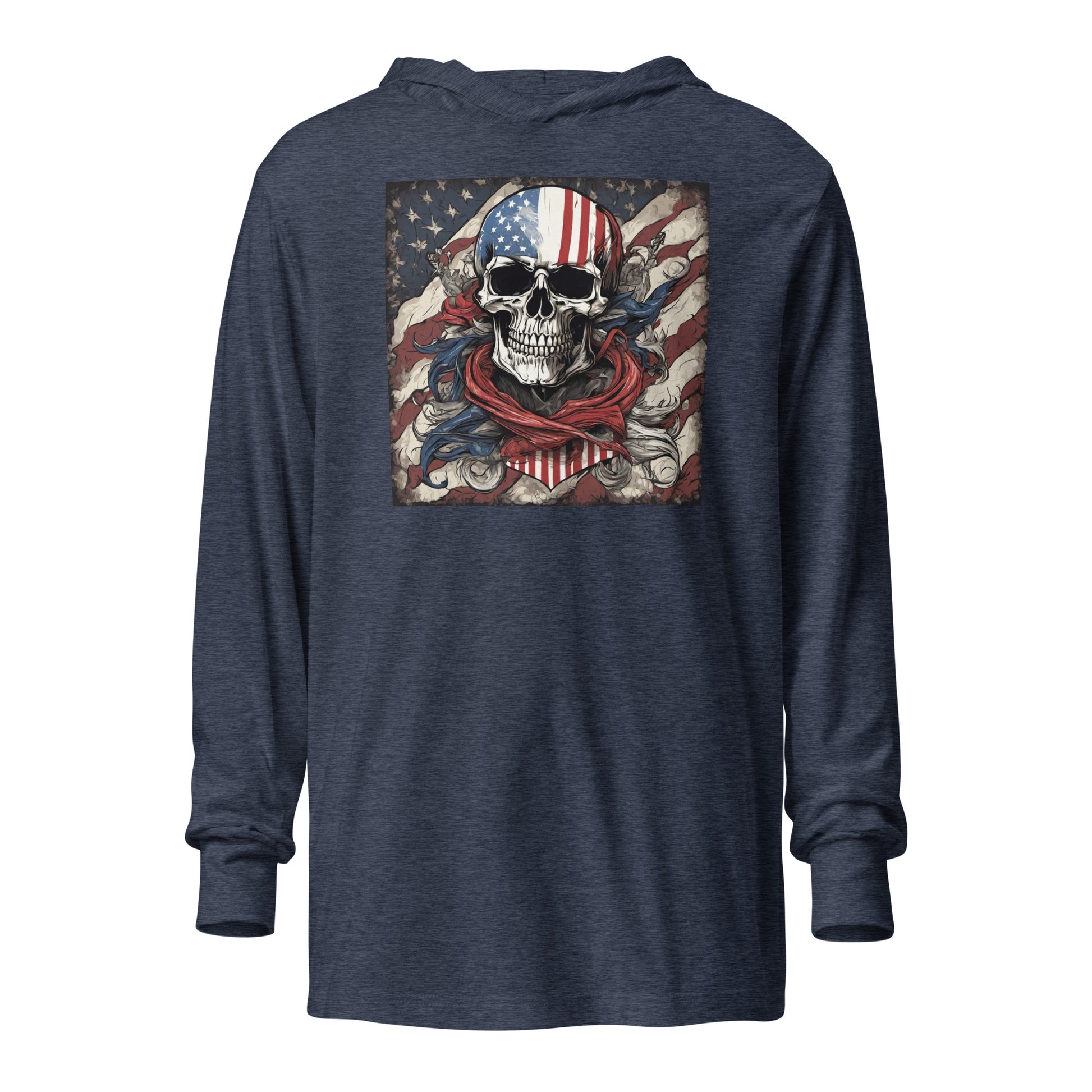 Red, White, & Blue Swashbuckler Hooded Long-sleeve Tee Heather Navy
