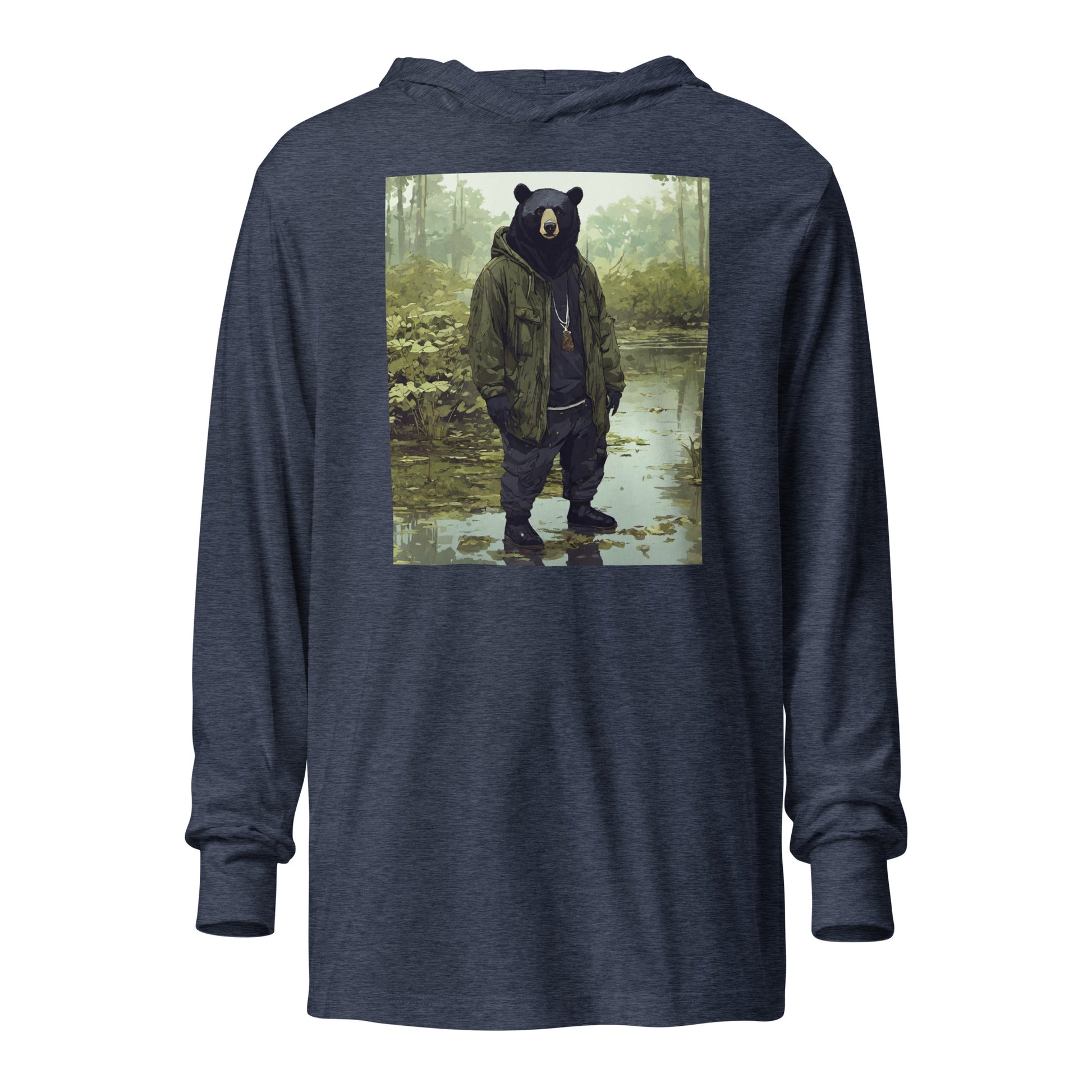 Stoic Black Bear Hooded Long-Sleeve Tee Heather Navy