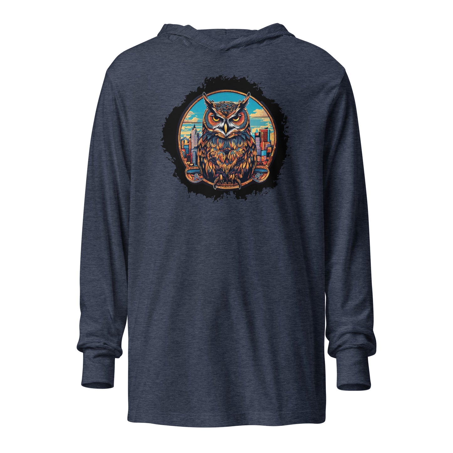 Owl in the City Emblem Hooded Long-Sleeve Tee Heather Navy