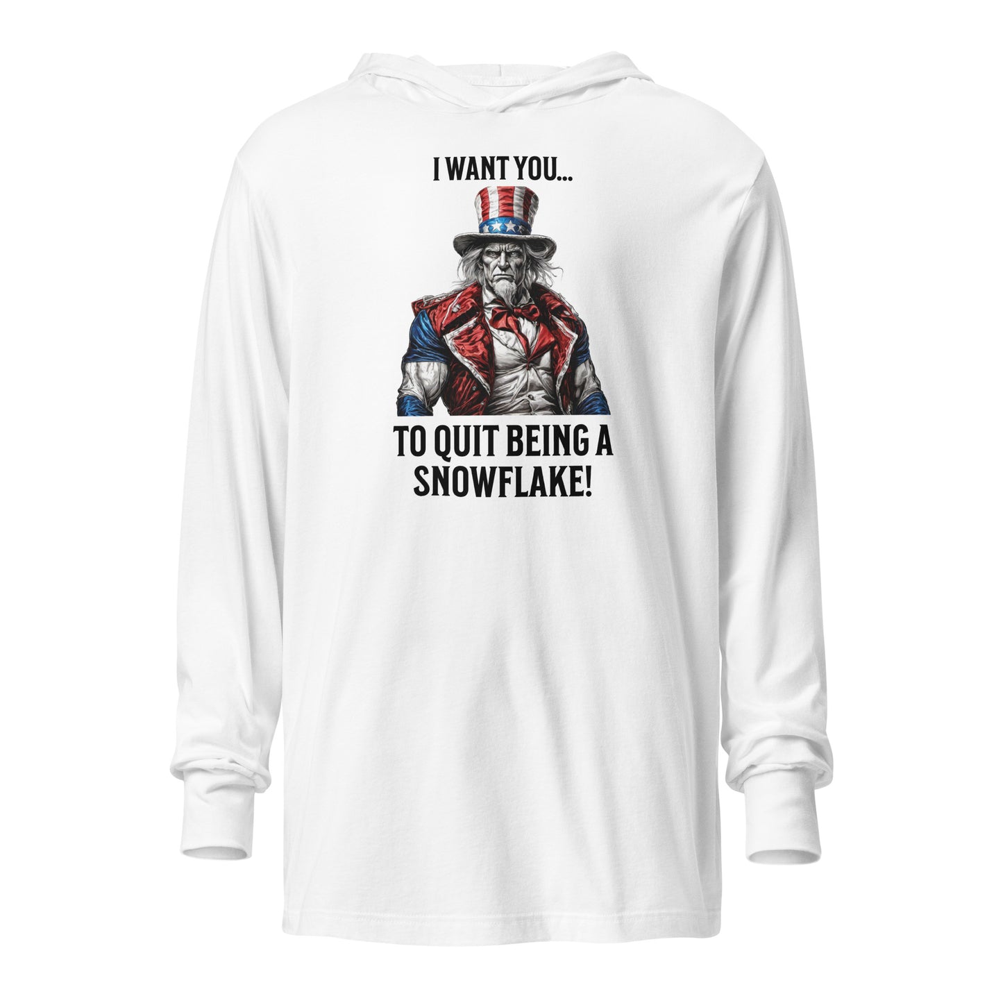 Quit Being a Snowflake Hooded Long-sleeve Tee White