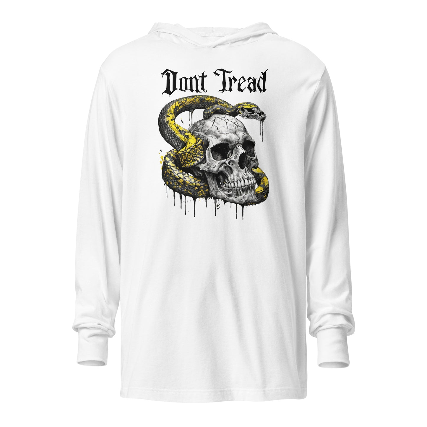 Don't Tread Snake & Skull 2nd Amendment Hooded Long-Sleeve Tee White