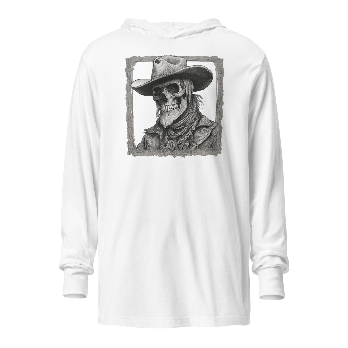 Cowboy Reaper Hooded Long-Sleeve Tee White