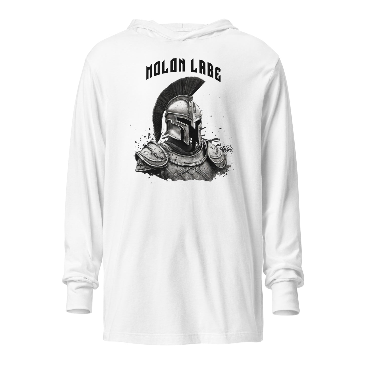 Molon Labe Spartan Graphic Hooded Long-Sleeve Tee White
