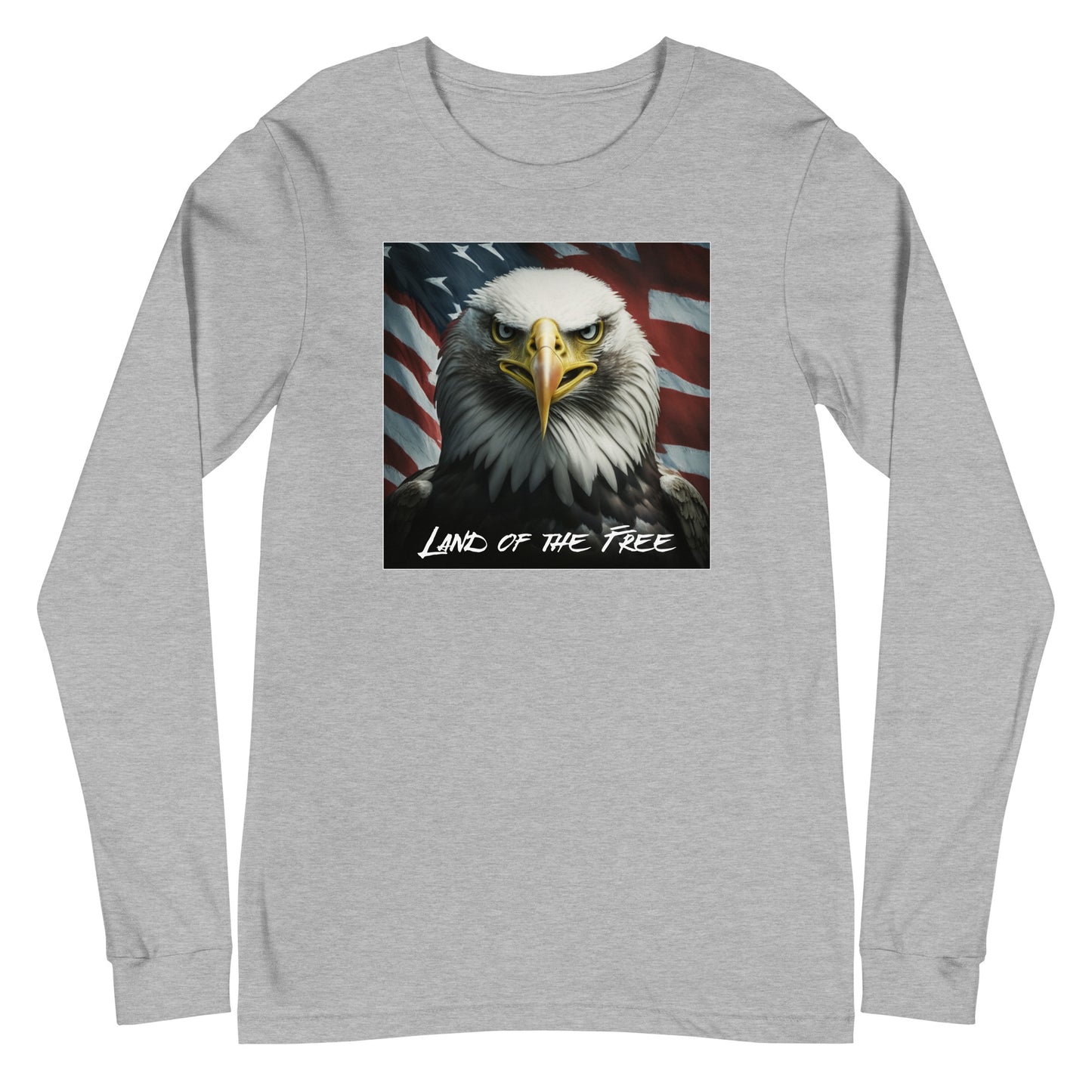 Land of the Free Graphic Long Sleeve Tee Athletic Heather