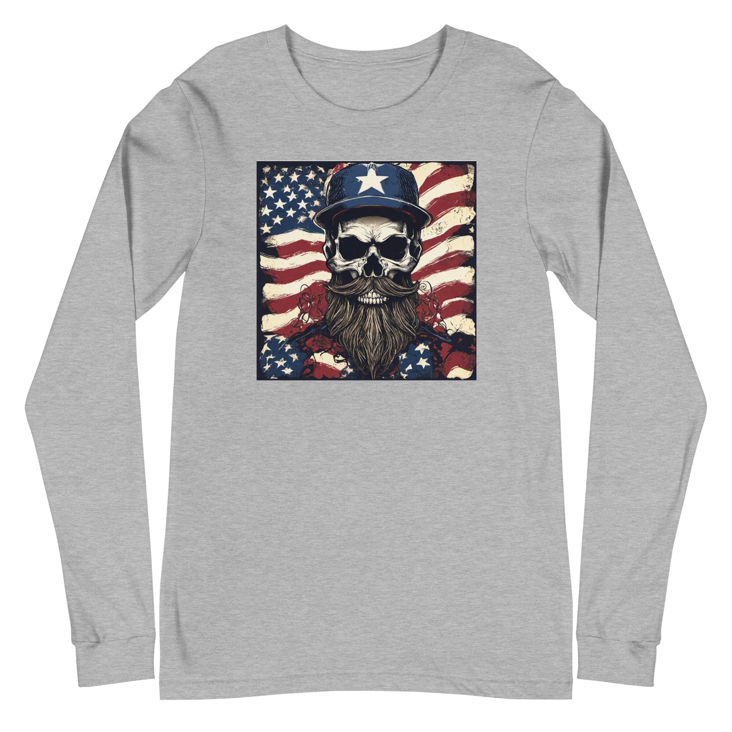 Handsome American Reaper Long Sleeve Graphic Tee Athletic Heather