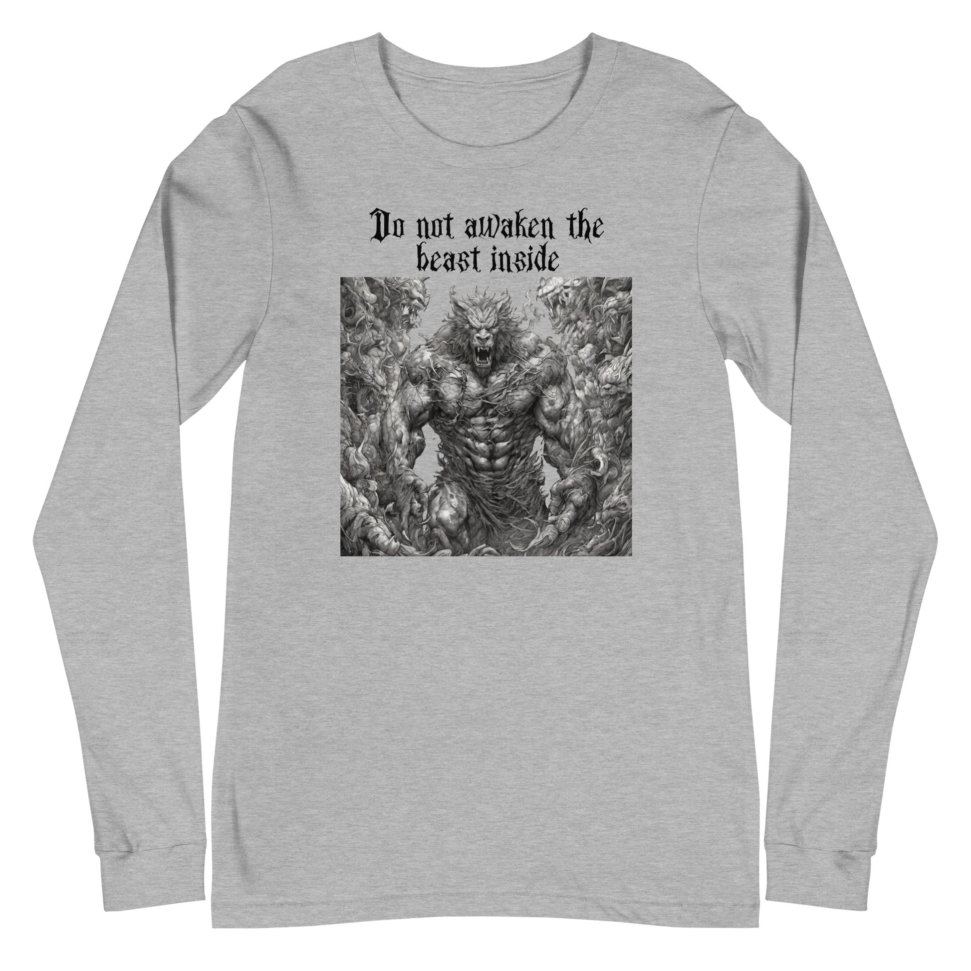 The Beast Inside Men's Long Sleeve Graphic Tee Athletic Heather