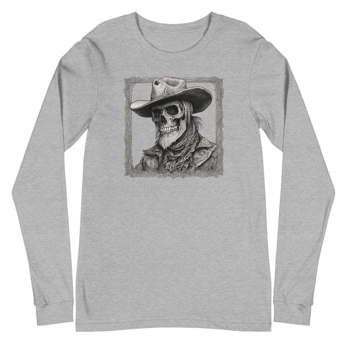 Cowboy Reaper Long Sleeve Graphic Tee Athletic Heather