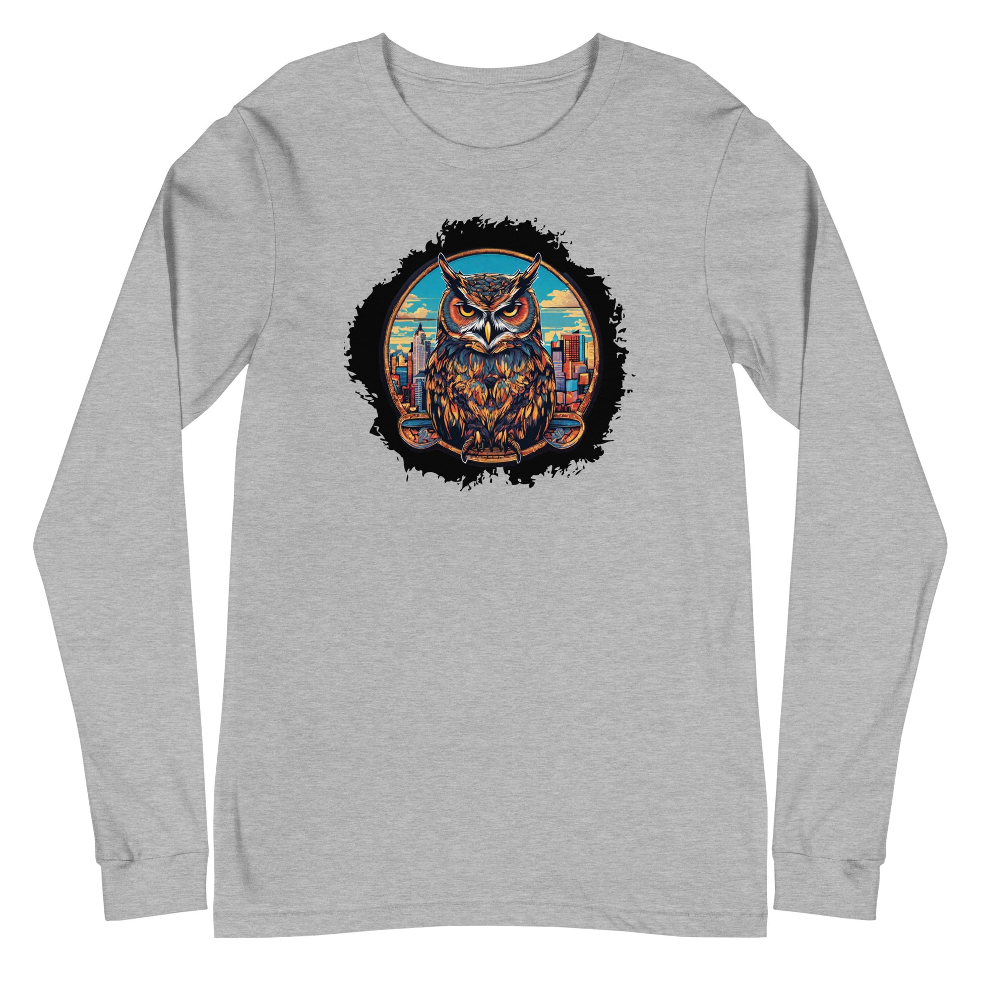Owl in the City Emblem Long Sleeve Tee Athletic Heather