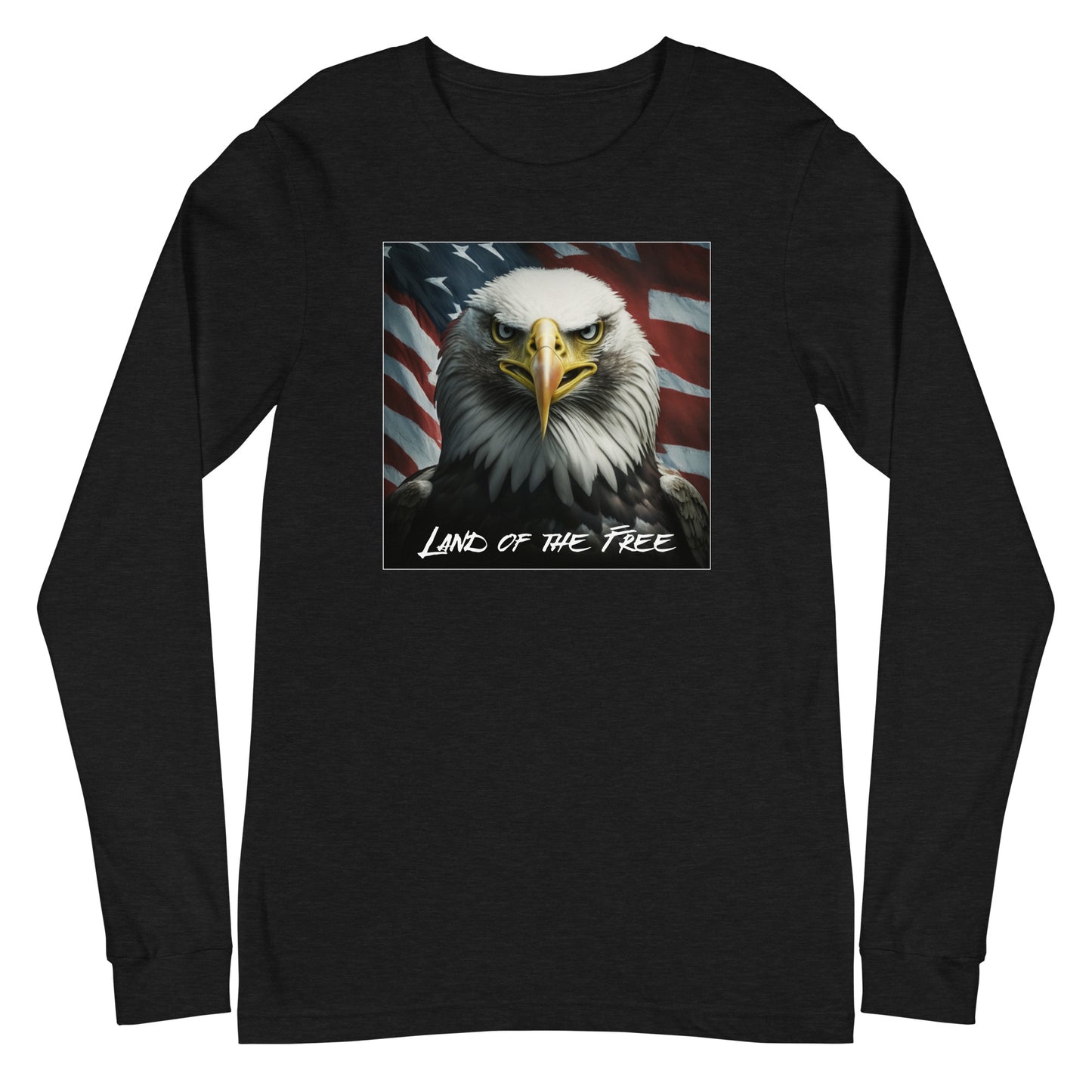 Land of the Free Graphic Long Sleeve Tee Black Heather