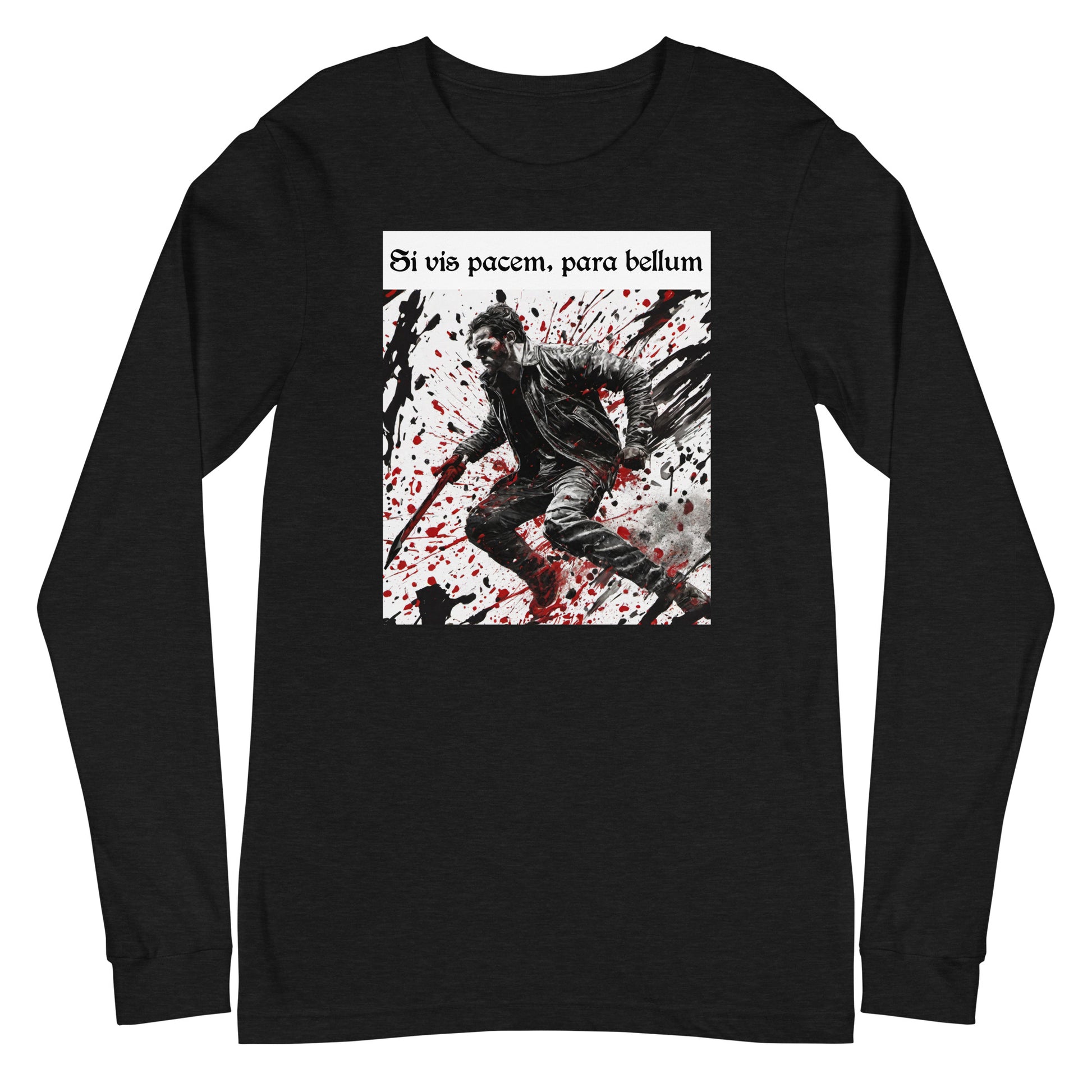 If You Want Peace, Prepare for War Men's Long Sleeve Tee Black Heather