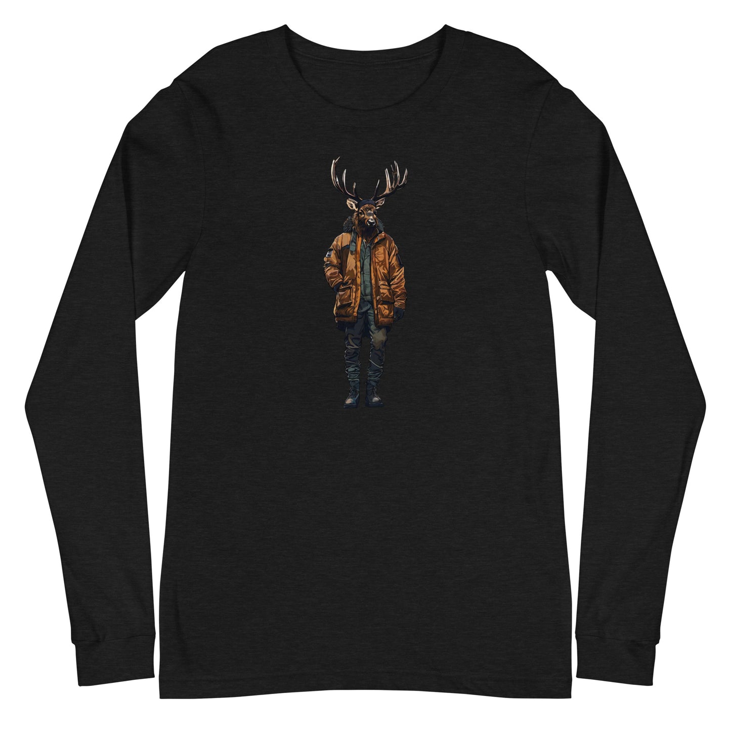 Urban Bull Elk Long Sleeve Tee Black Heather