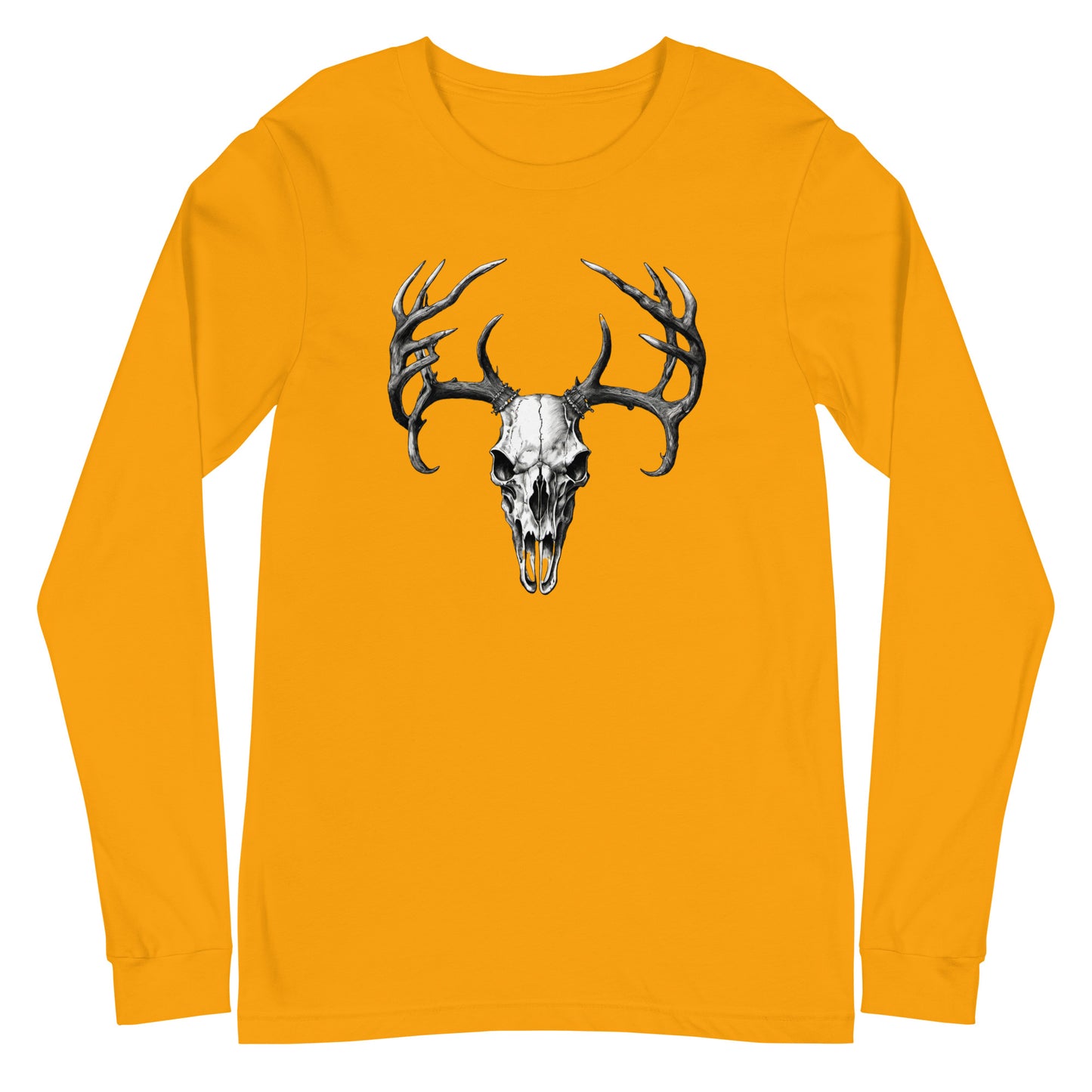 Deer Skull Long Sleeve Tee Gold