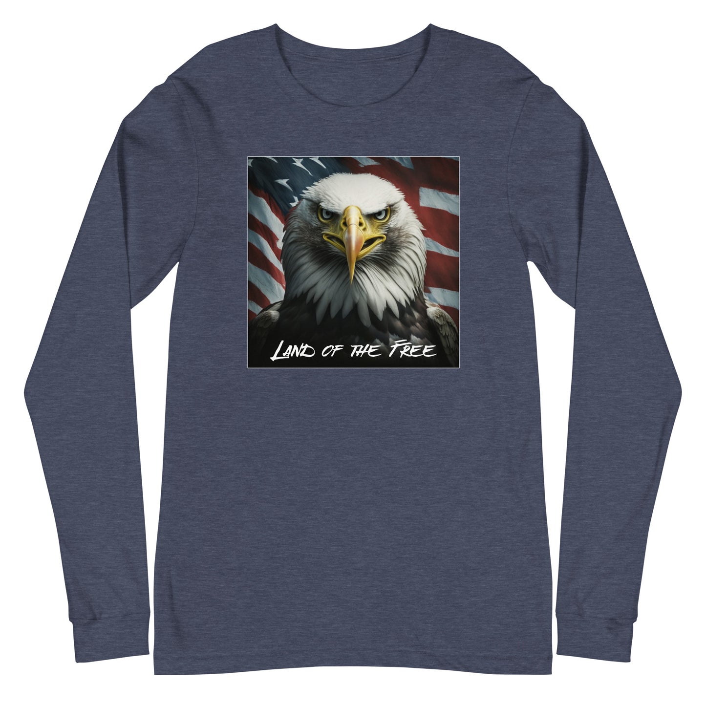 Land of the Free Graphic Long Sleeve Tee Heather Navy