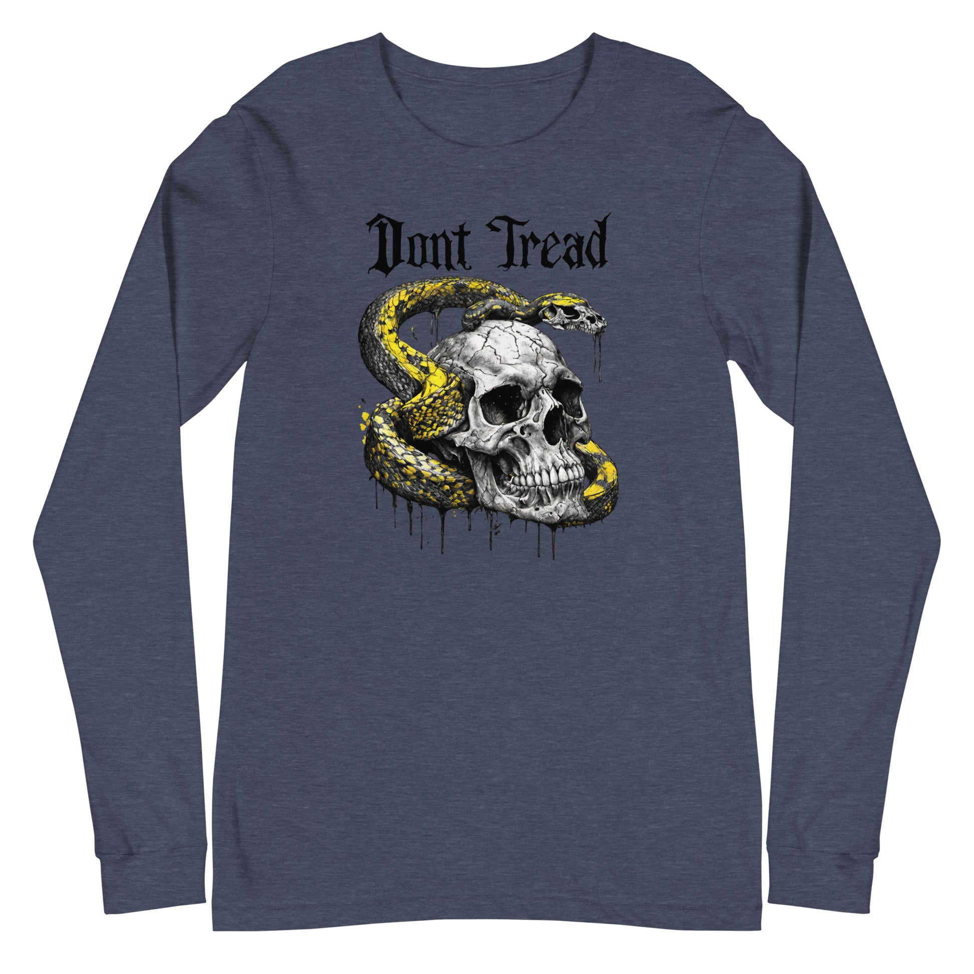 Don't Tread Snake & Skull 2nd Amendment Long Sleeve Tee Heather Navy