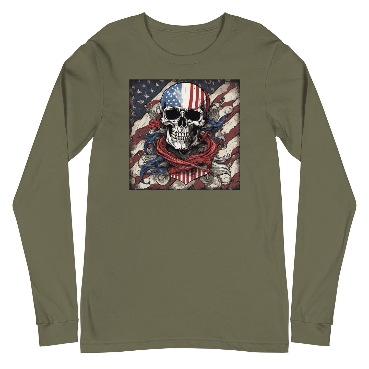 Red, White, & Blue Swashbuckler Long Sleeve Tee Military Green