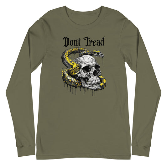 Don't Tread Snake & Skull 2nd Amendment Long Sleeve Tee Military Green