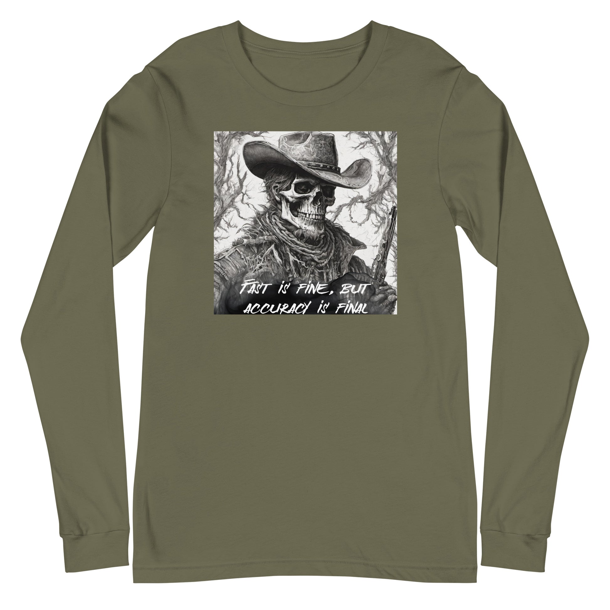 Accuracy is Final Men's Long Sleeve Tee Military Green