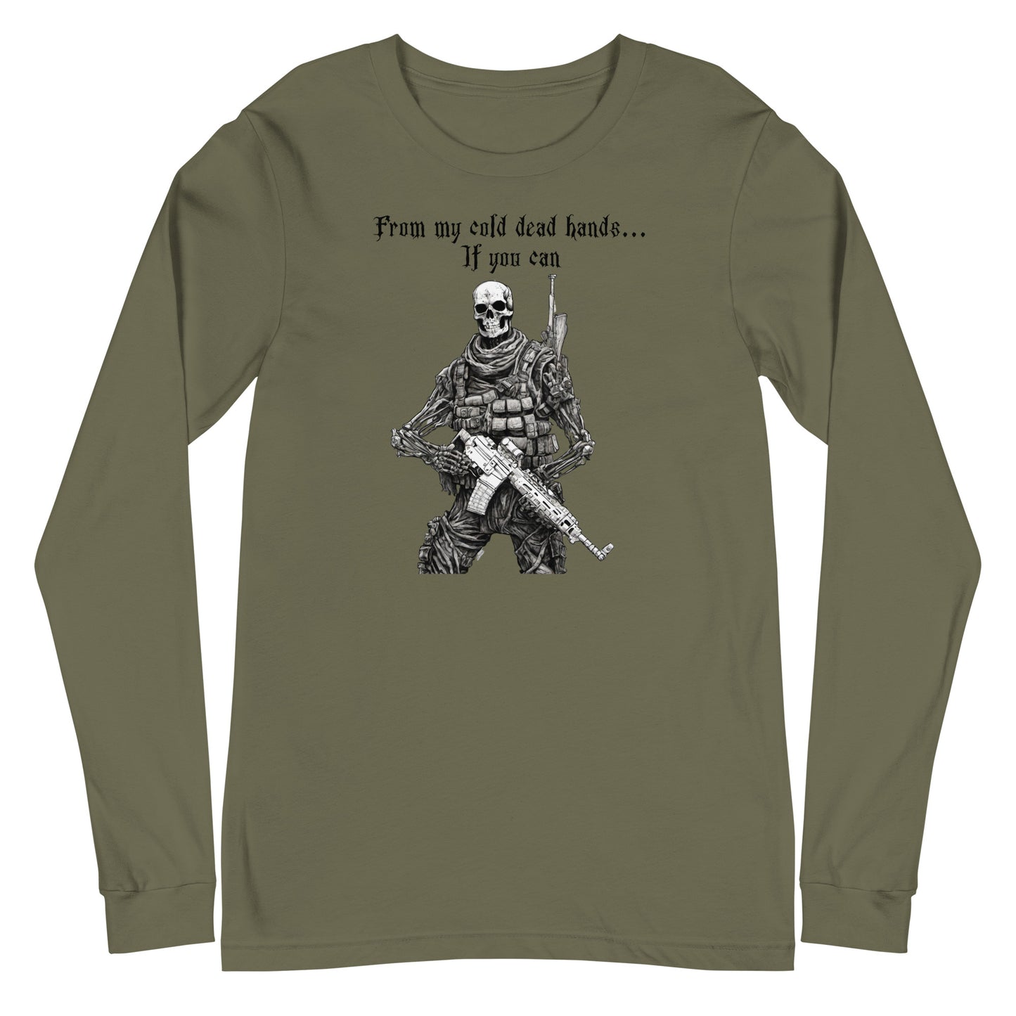 From My Cold Dead Hands Men's Graphic Long Sleeve Tee Military Green