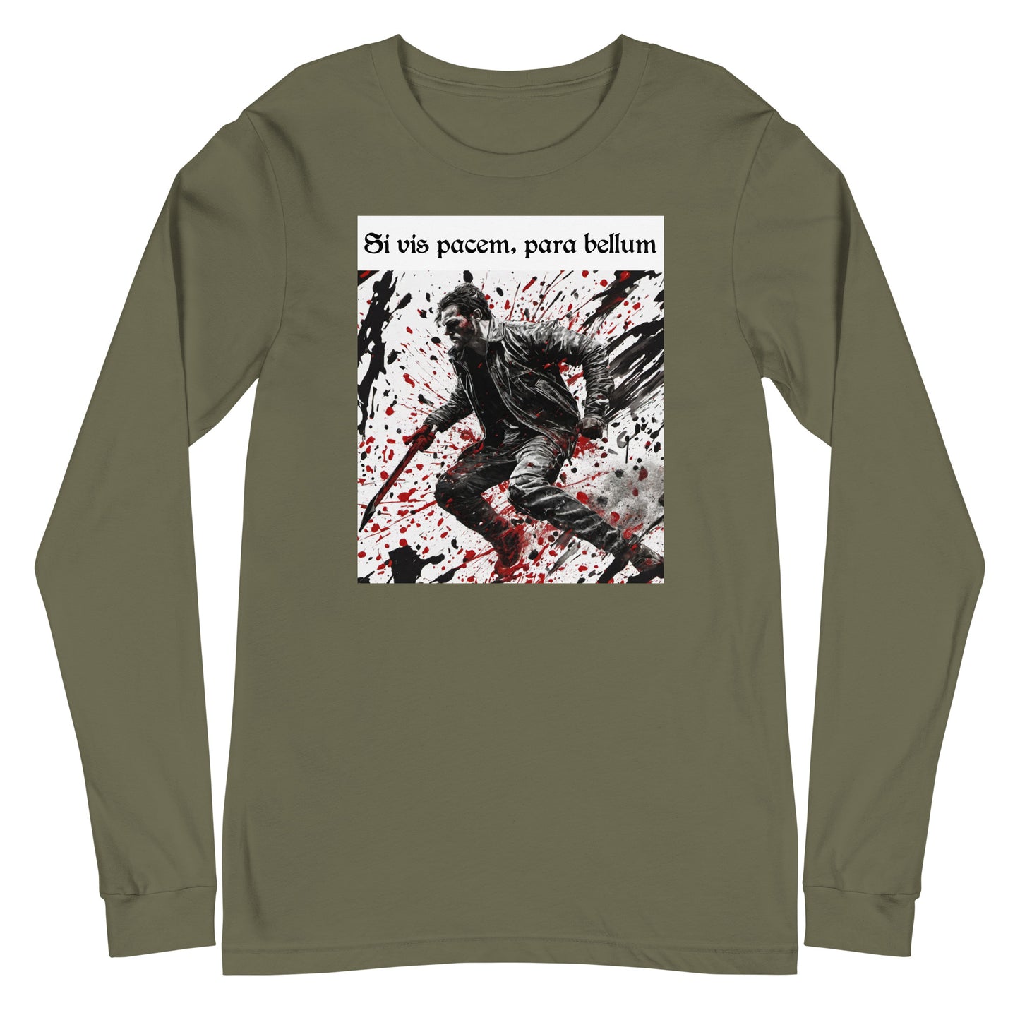 If You Want Peace, Prepare for War Men's Long Sleeve Tee Military Green