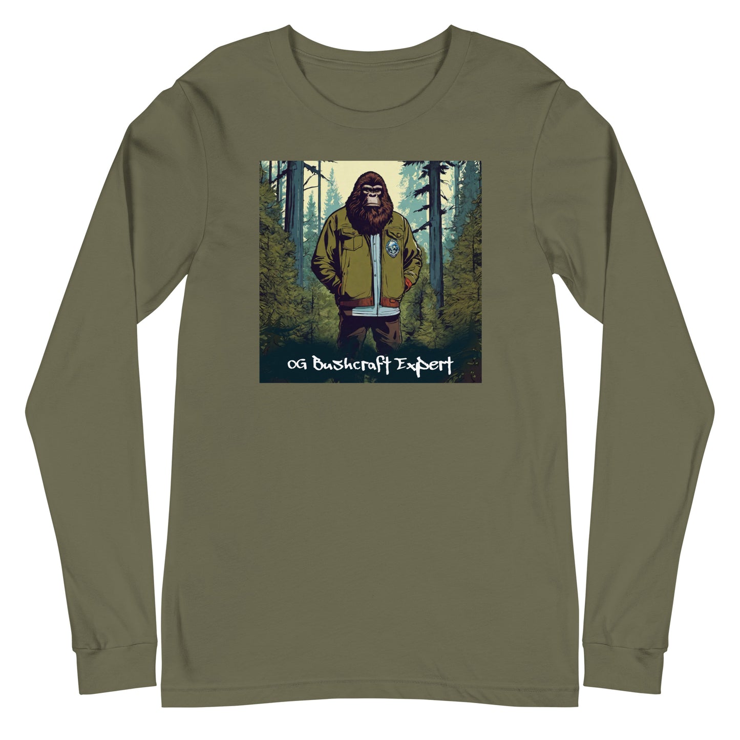 Sasquatch, The OG Bushcrafter Long Sleeve Tee Military Green
