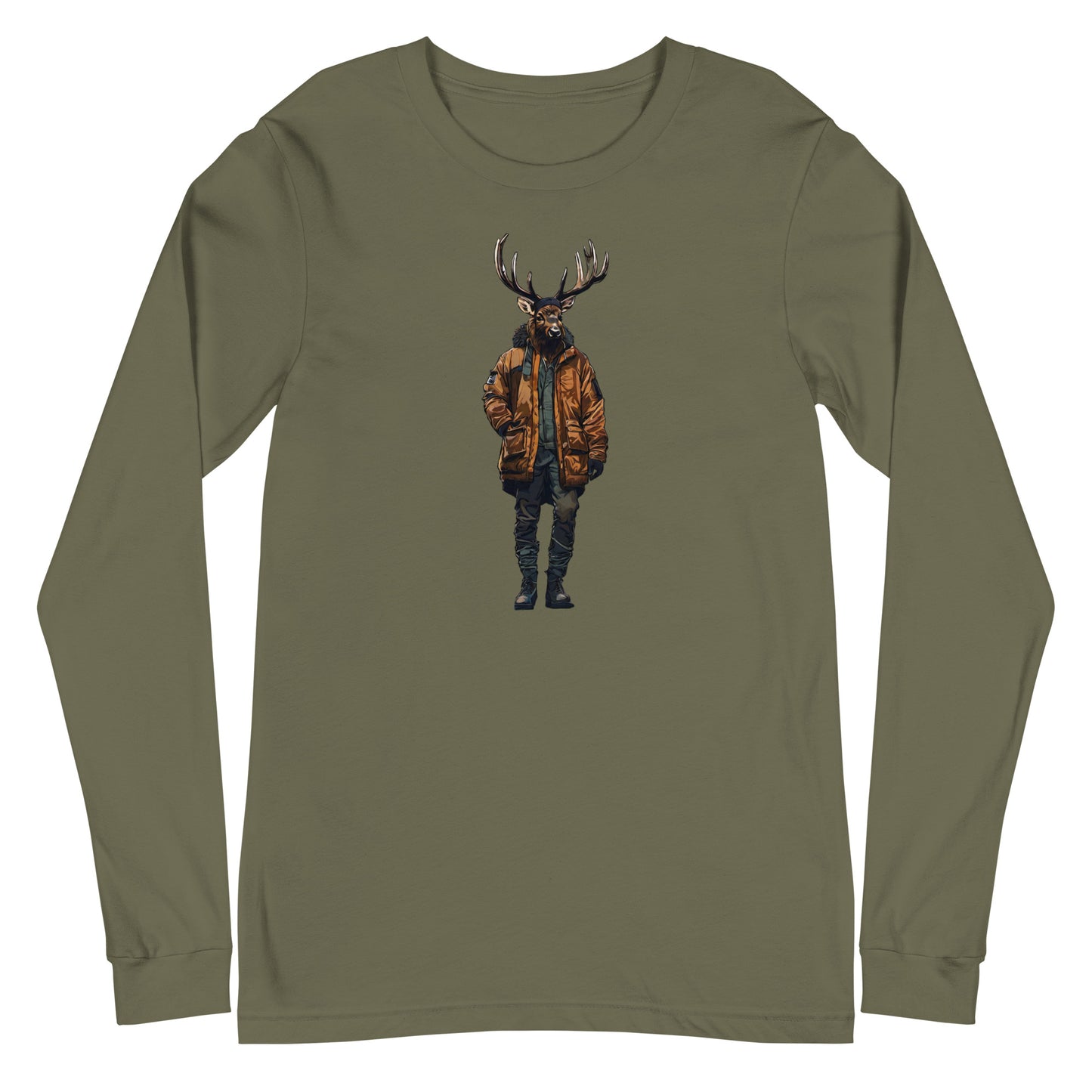 Urban Bull Elk Long Sleeve Tee Military Green