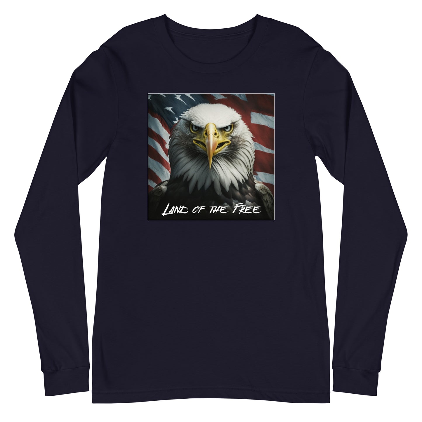 Land of the Free Graphic Long Sleeve Tee Navy