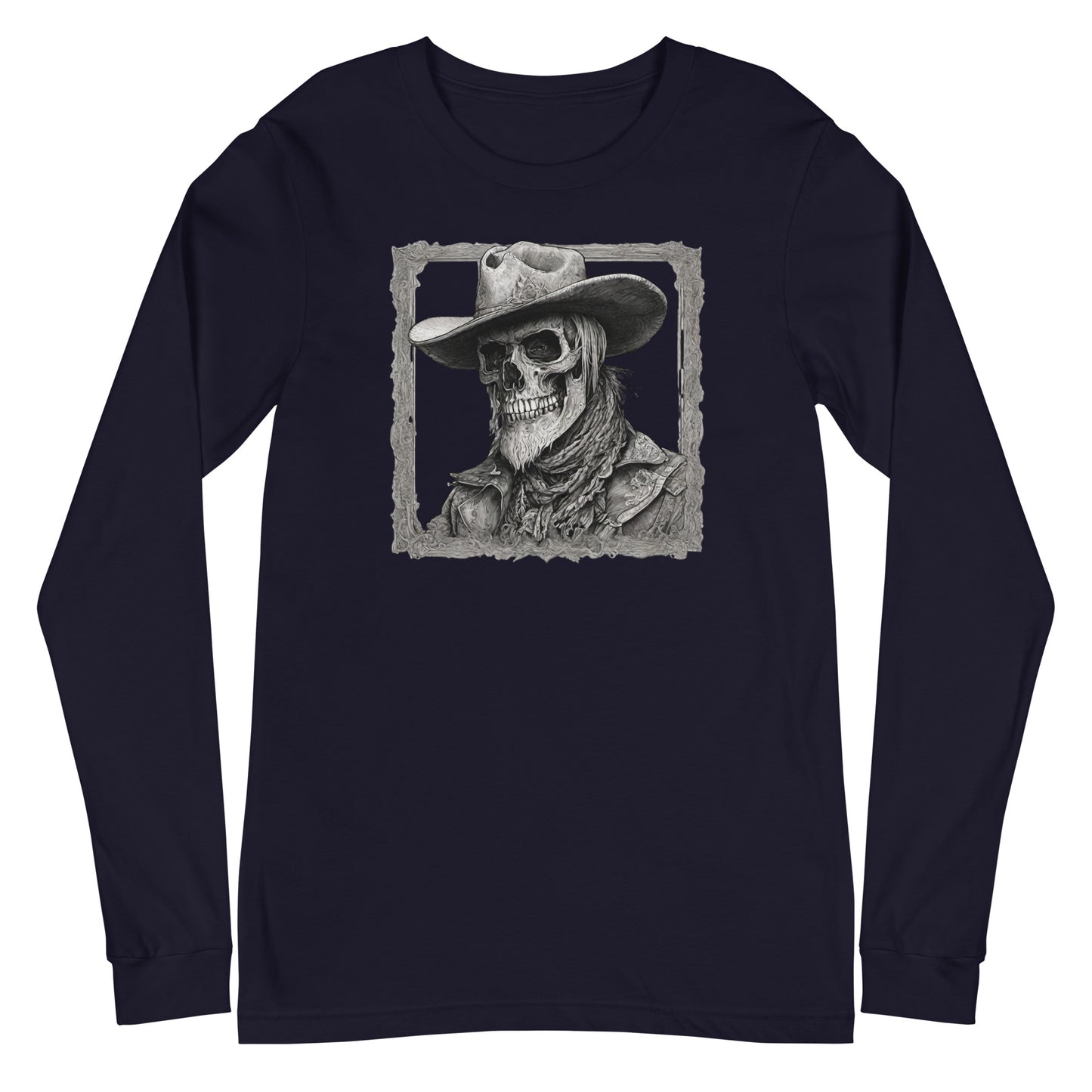 Cowboy Reaper Long Sleeve Graphic Tee Navy