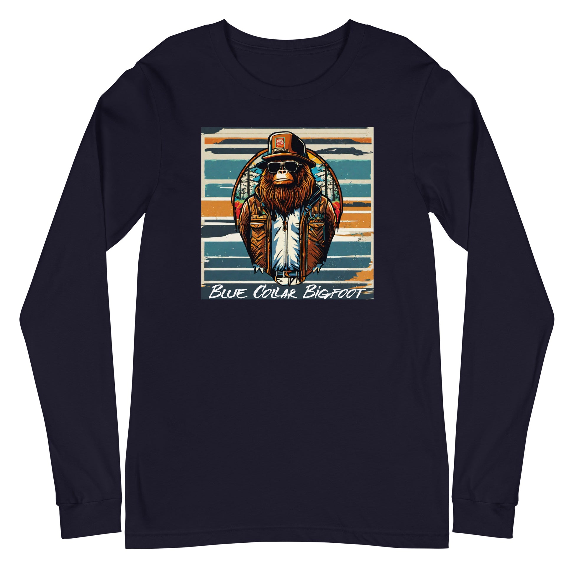Blue-Collar Bigfoot Long Sleeve Tee Navy