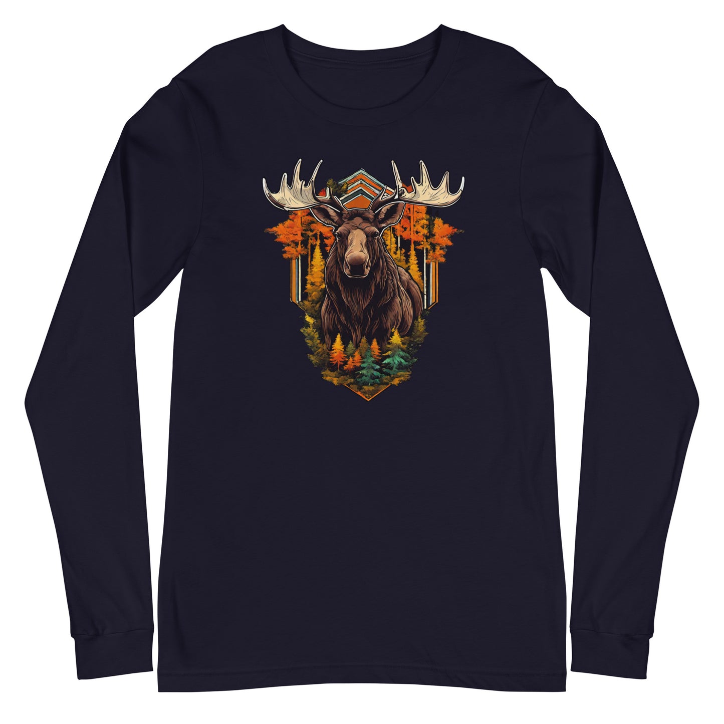 Moose & Forest Emblem Long Sleeve Tee Navy