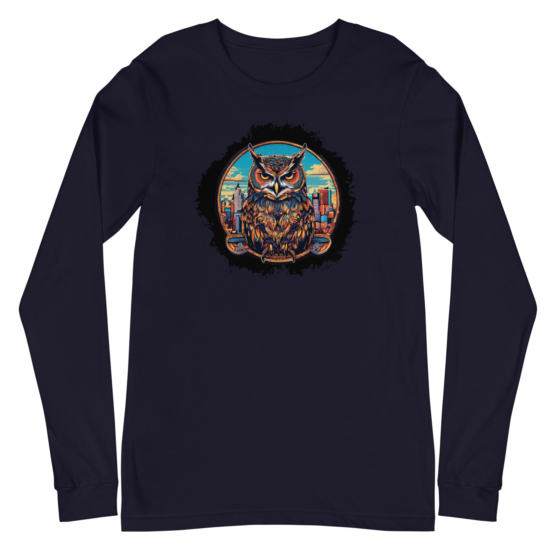 Owl in the City Emblem Long Sleeve Tee Navy