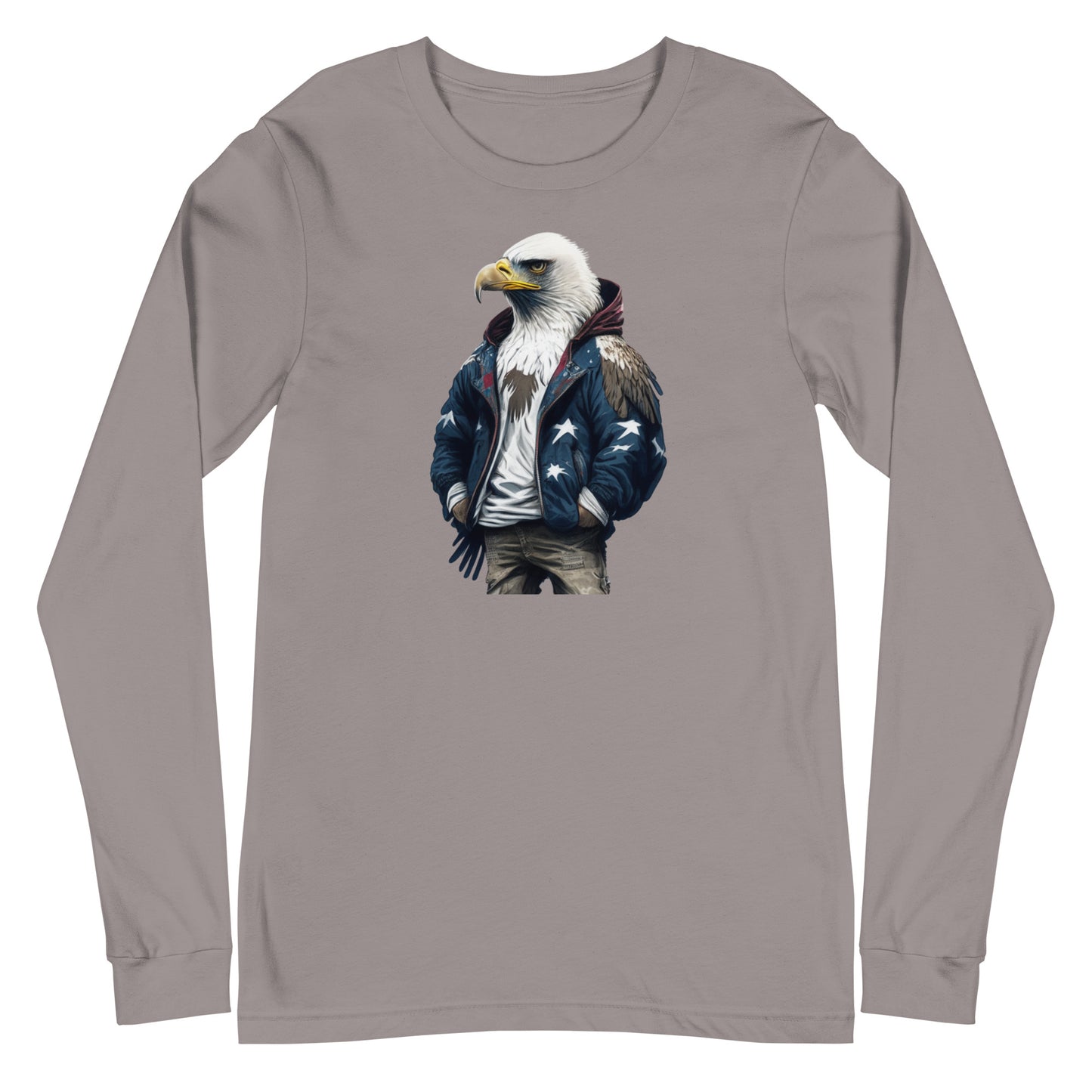 Patriotic American Bald Eagle Long Sleeve Tee Storm